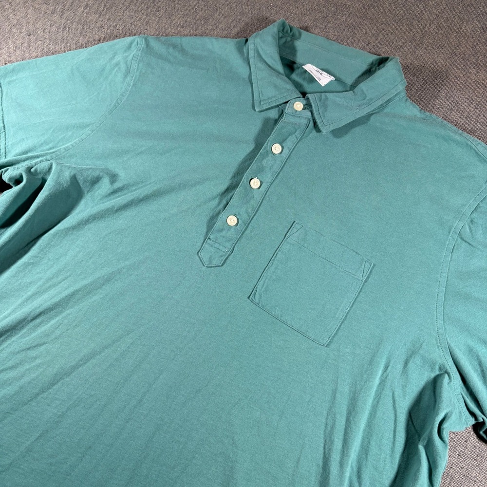 Brooks Brothers Polo Shirt Mens XXL Teal Green Cotton Pocket Short Sleeve 1818